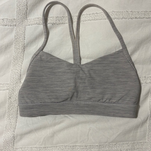 Lululemon Sports Bra — Size 2 — Grey Micro-Stripe - Picture 1 of 3